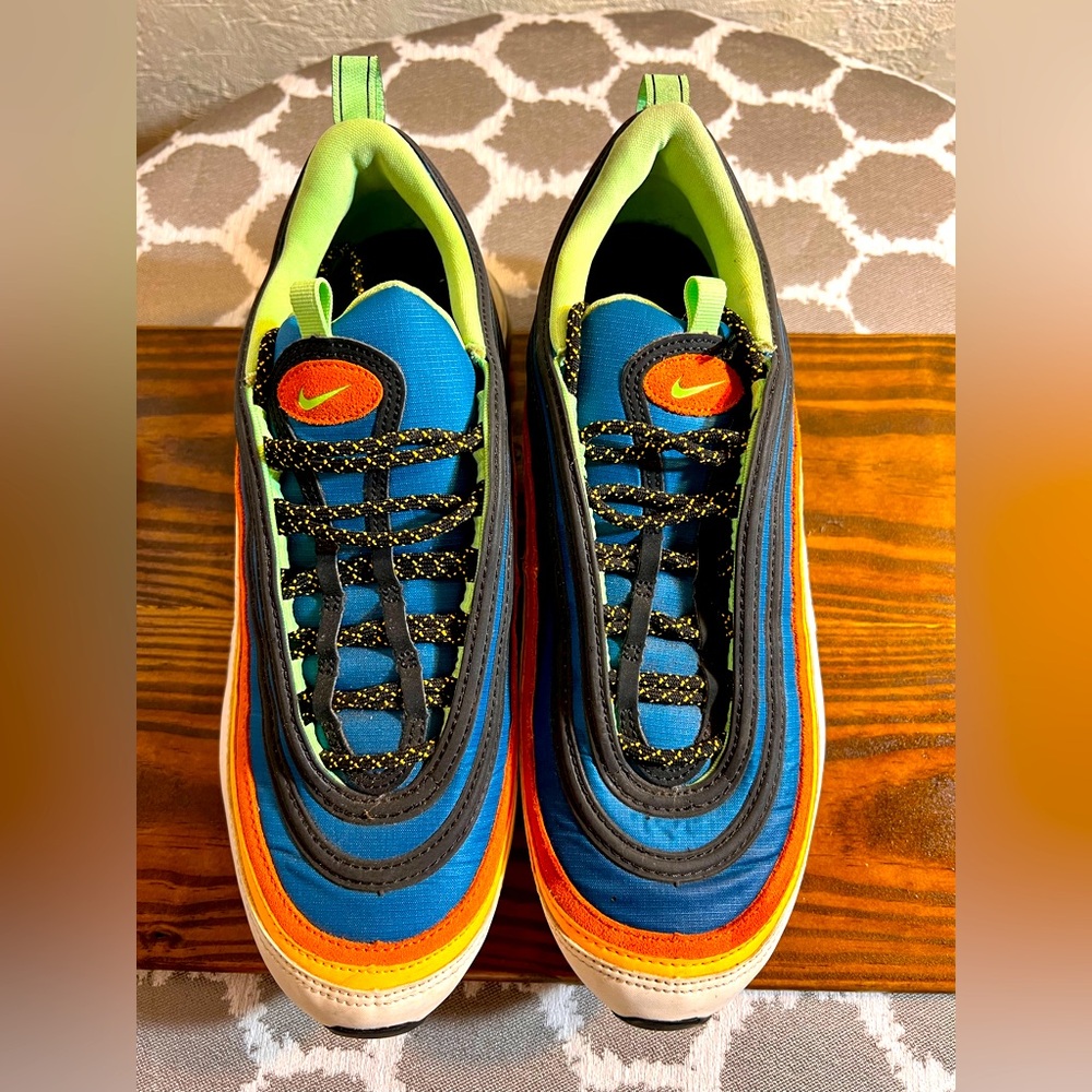 Nike Air Max Green Abyss Sneakers retro multi color 10M 8.5W. Retro 90s rare